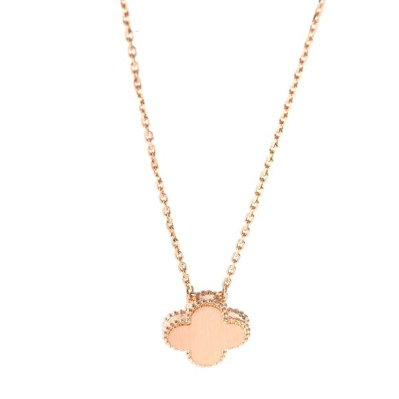 Van Cleef & Arpels 2021 Limited Edition Alhambra Pendant 18k Rose Gold 0.05 CT - Picture 3 of 5
